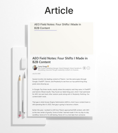 AEO Field Notes Article Mockup of my AEO Field Notes LinkedIn article