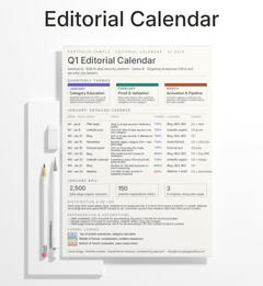 Sample Editorial Calendar Mockup of my sample editorial calendar